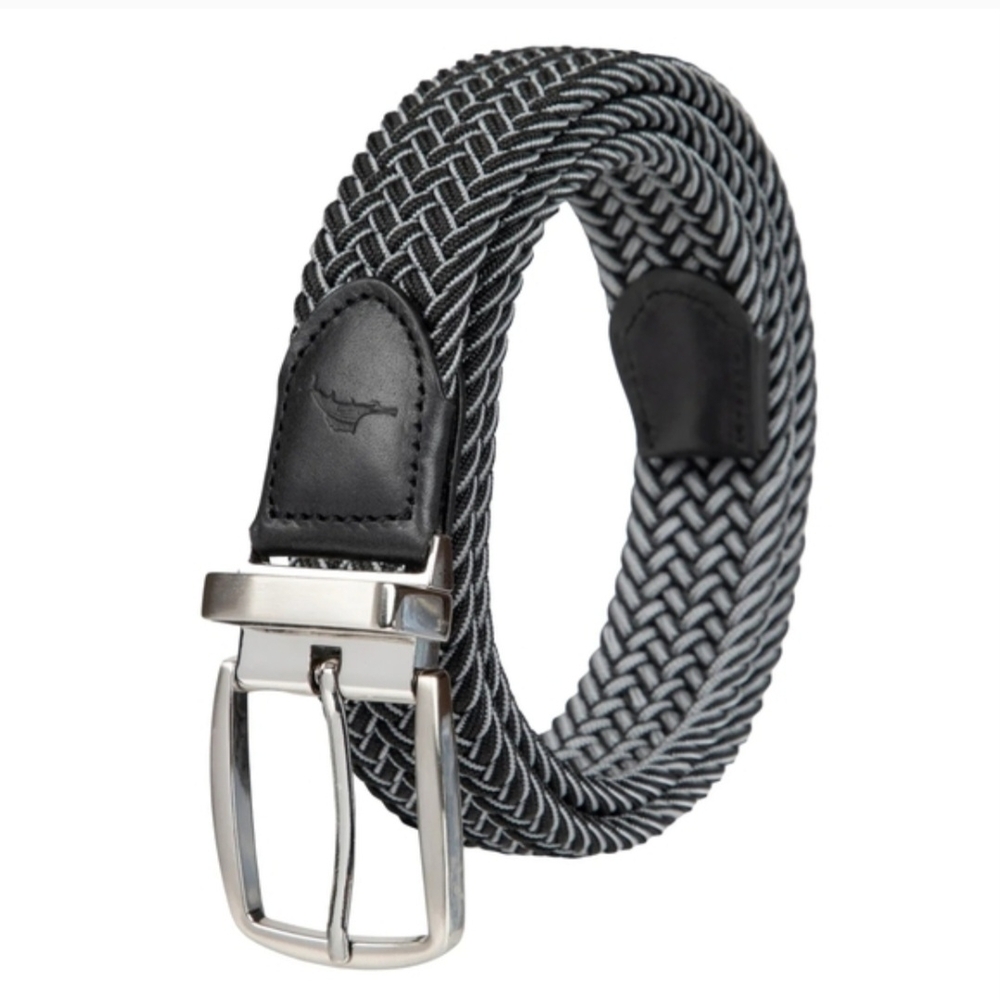 Tommy Bahama Black and‎ Gray Braided Belt